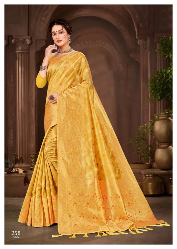 Yellow_Organza_Silk_Woven_Floral_Print_Saree_For_Women