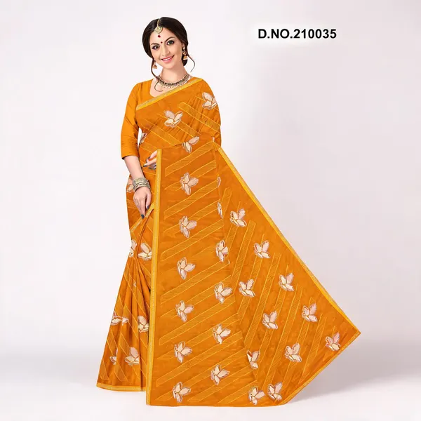 Mustard_Yellow_Shimmer_Floral_Embroidered_Saree_For_Women