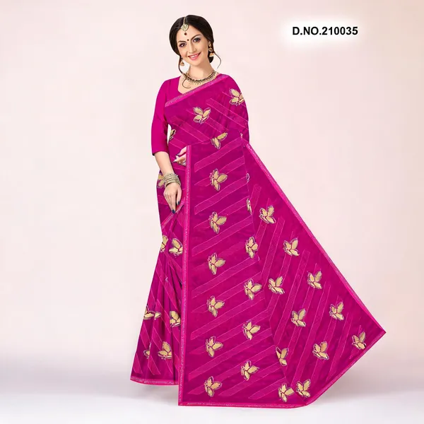 Pink_Shimmer_Butterfly_Embroidered_Saree_For_Women