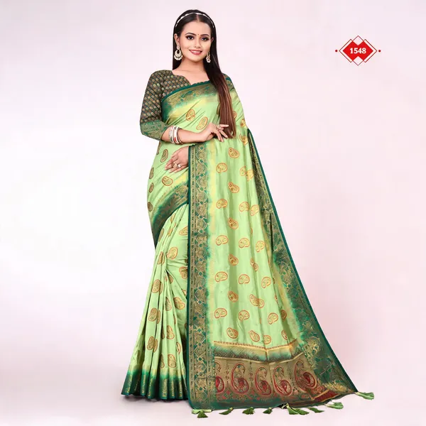 Green_Dola_Silk_Woven_Paisley_Zari_Border_Banarasi_Saree_For_Women