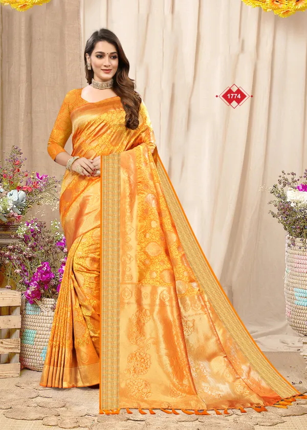 Yellow_Silk_Woven_Zari_Border_Kanjivaram_Saree_For_Women