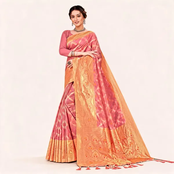 Pink_Organza_Silk_Zari_Woven_Banarasi_Saree_For_Women