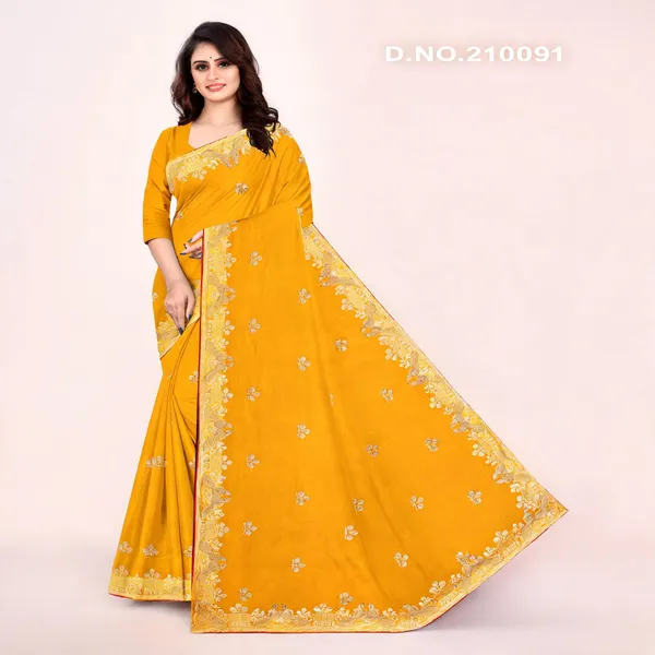 Mustard_Yellow_Woven_Embroidered_Border_Saree_For_Women