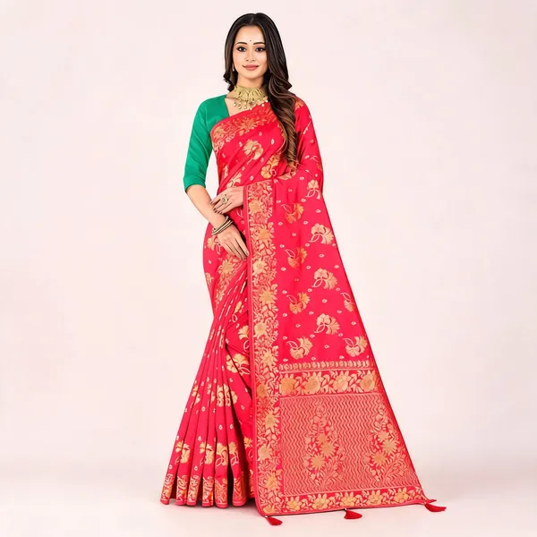 Pink_Dola_Silk_Woven_Floral_Zari_Banarasi_Saree_For_Women