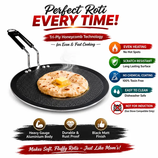 Upcw_Honeycomb_Triply_Roti_Tawa_Scratch_Resistant_25_Cm
