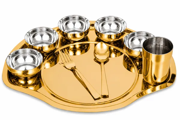 UPCW_9_PIECE_MAHARAJA_STAINLESS_STEEL_THALI_SET_WITH_PVD_FINISH_GOLD