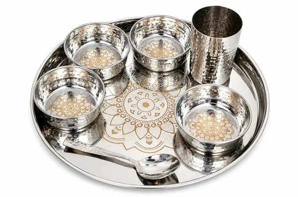 UPCW_HAMMERED_STAINLESS_STEEL_DINNER_THALI_SET_7_PIECES