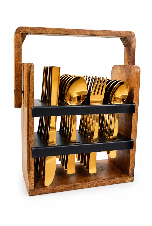UPCW_IMPRESS_DESIGN_PREMIUM_ROSE_GOLD_PVD_CUTLERY_SET_WITH_WOODEN_HOLDER_24_PIECES