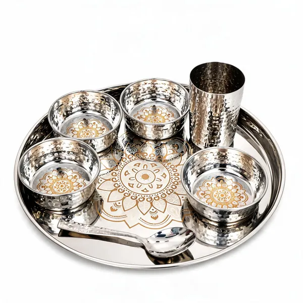 UPCW_HAMMERED_STAINLESS_STEEL_DINNER_THALI_SET_7_PIECES
