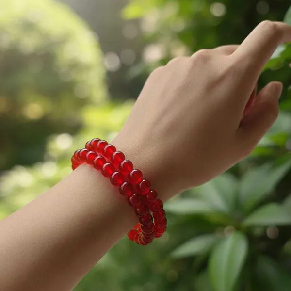 Red_imported_glass_beads_Bracelet__For_Women