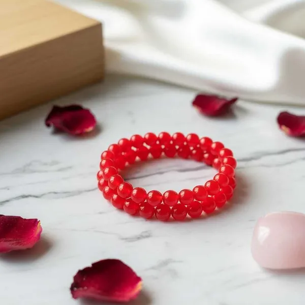Red_imported_glass_beads_Bracelet__For_Women