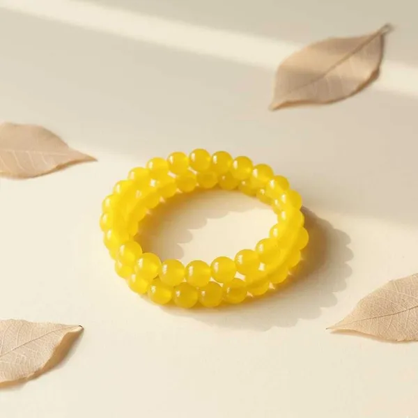 Yellow_imported_glass_beads_Bracelet_For_Women