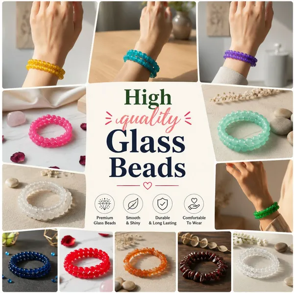 Yellow_imported_glass_beads_Bracelet_For_Women