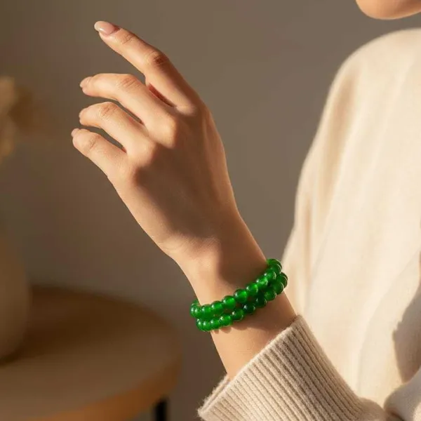 Green_Imported_glass_beads_Bracelet__For_Women