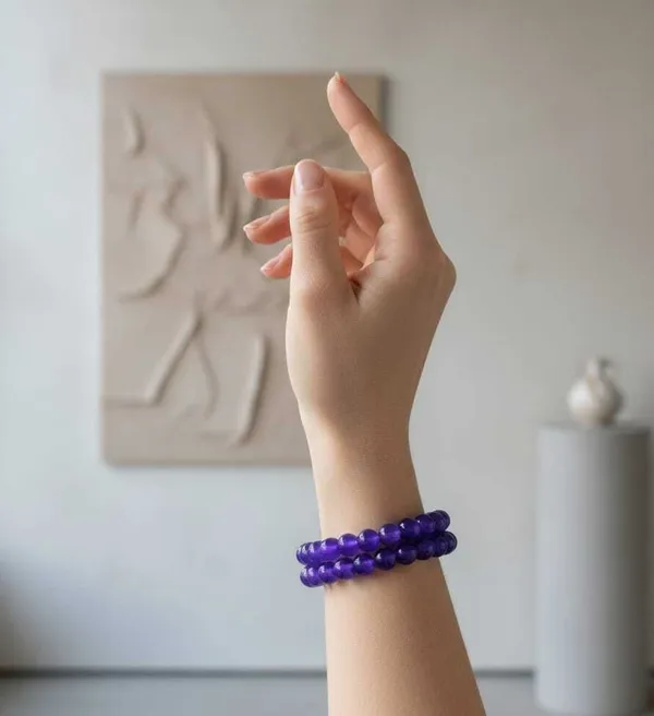 Purple_Imported_glass_beads_Bracelet__For_Women