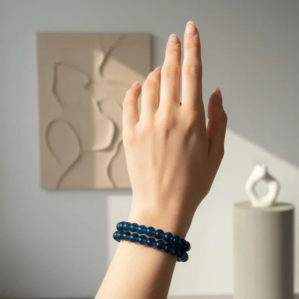 Blue_Imported_glass_beads_bracelet_For_Women