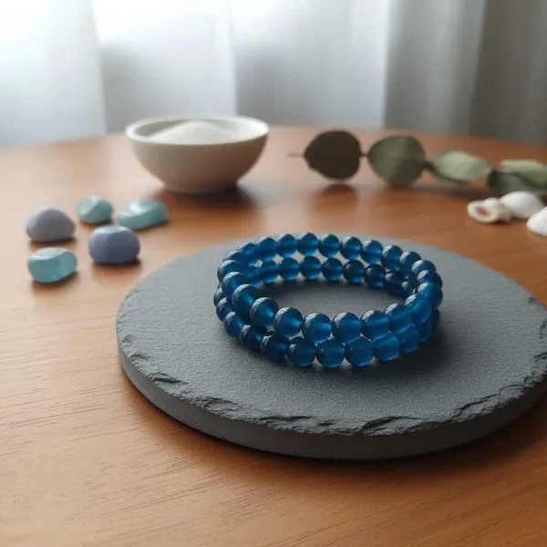 Blue_Imported_glass_beads_bracelet_For_Women