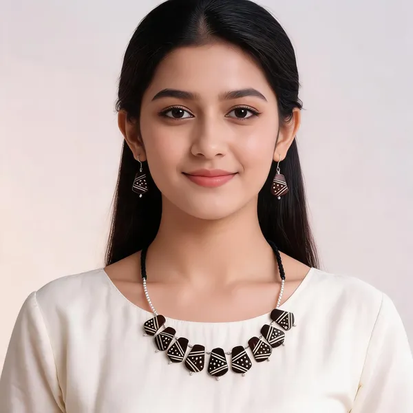 Brown_Coconut_Shell_And_imported_glass_pearls_choker_Jewellery___For_Women
