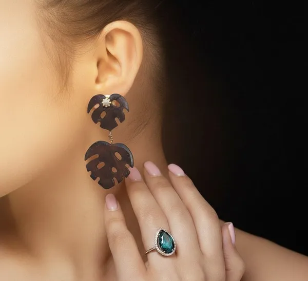 Brown_Coconut_Shell__earrings__For_Women
