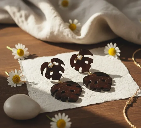 Brown_Coconut_Shell__earrings__For_Women