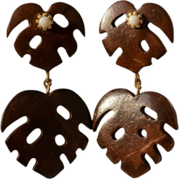 Brown_Coconut_Shell__earrings__For_Women