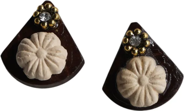 Brown_Coconut_Shell_And_terracotta_Earrings__For_Women