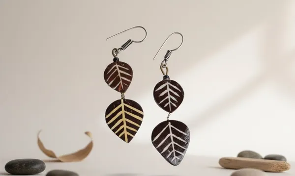 Brown__And_White_Coconut_Shell__Earrings__For_Women