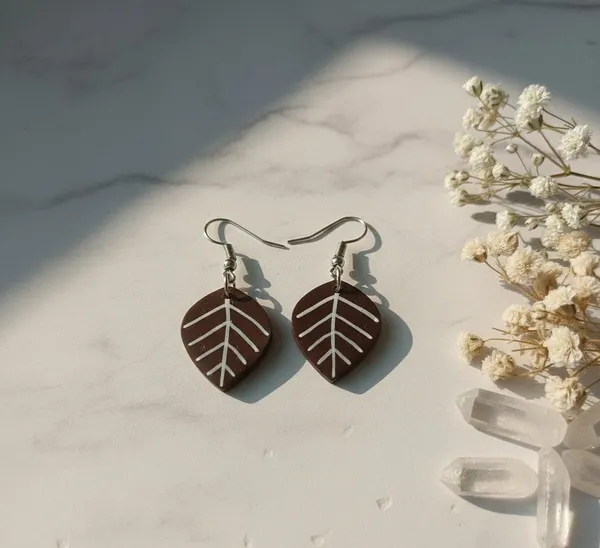 Brown__And_White_Coconut_Shell__Earrings__For_Women