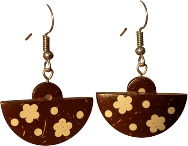 Brown__And_White_Coconut_Shell_Dangle_Earrings__For_Women