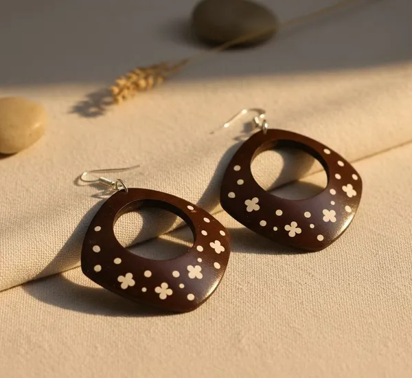 Brown__And_White_Coconut_Shell__Earrings__For_Women