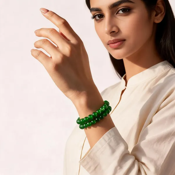 Green_Imported_glass_beads_Bracelet__For_Women