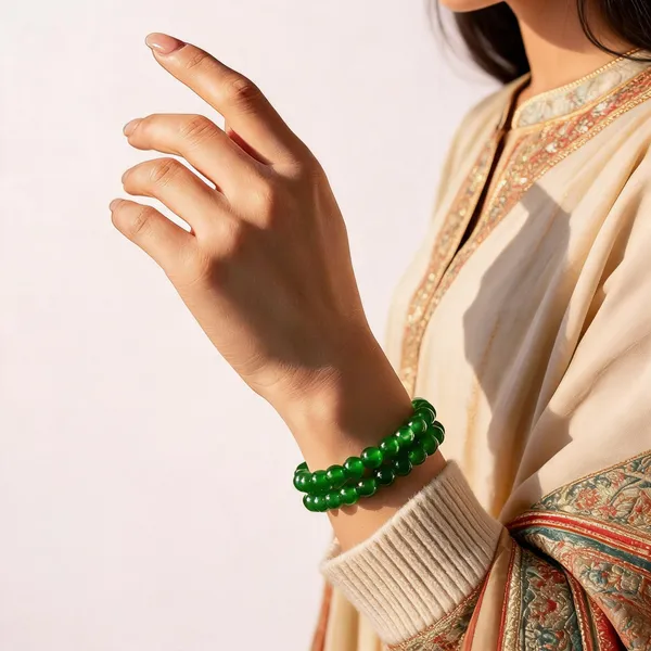 Green_Imported_glass_beads_Bracelet__For_Women