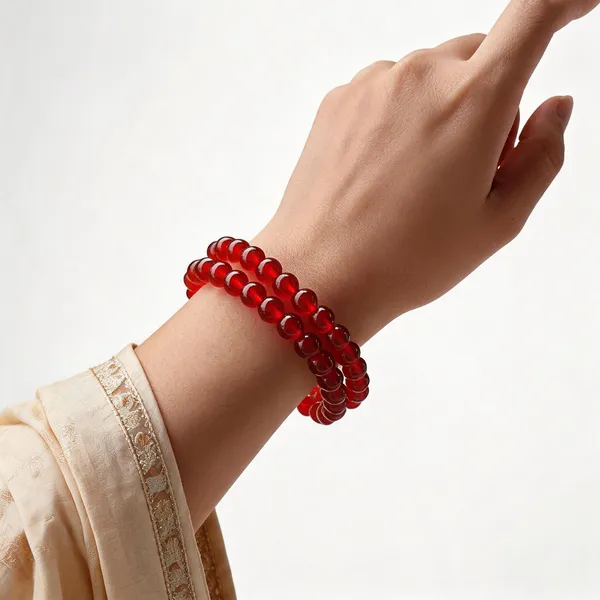 Red_imported_glass_beads_Bracelet__For_Women