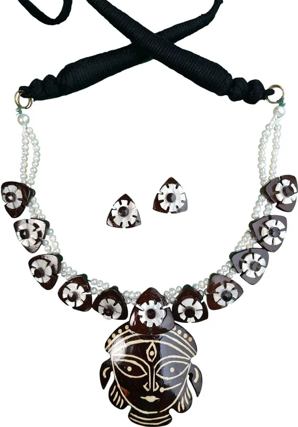 Brown_Coconut_Shell_And_imported_glass_Pearls_Jewellery__For_Women