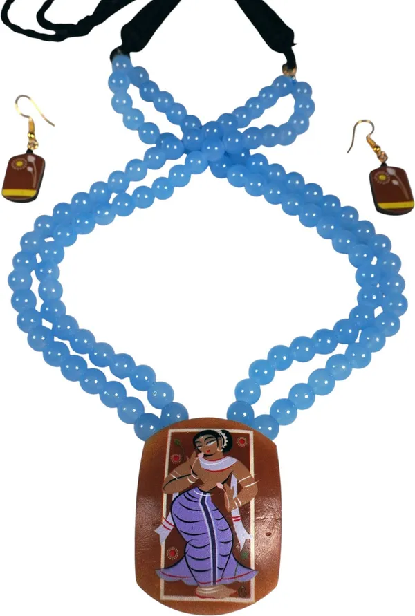 Digital_painted_Coconut_Shell_pendant_and_imported_glass_beads_Jewellery_For_Women