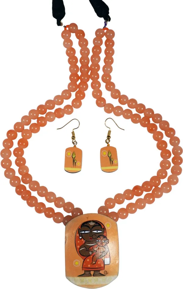 Digital_painted_Coconut_Shell_pendant_and_imported_glass_beads_Jewellery_For_Women