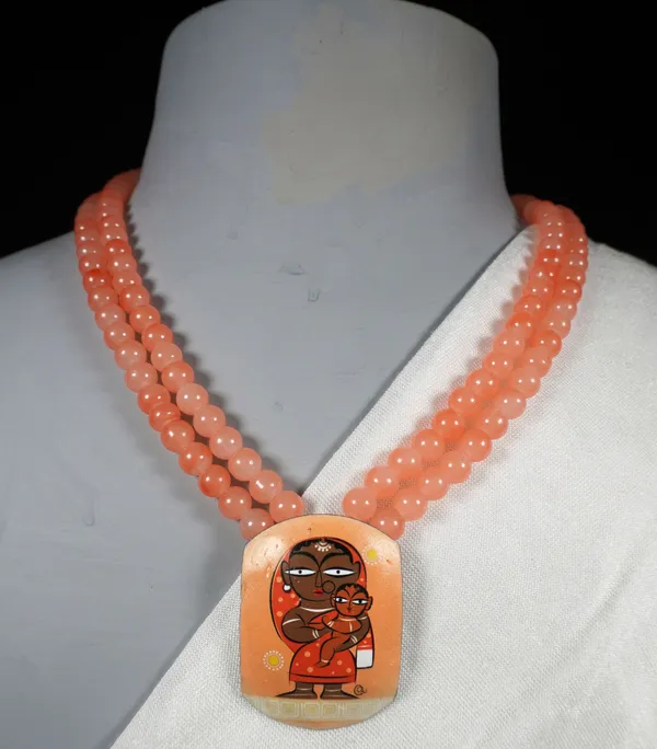 Digital_painted_Coconut_Shell_pendant_and_imported_glass_beads_Jewellery_For_Women