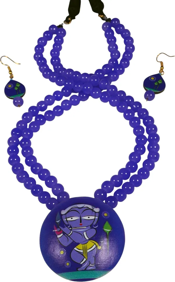 Digital_painted_Coconut_Shell_pendant_and_imported_glass_beads_Jewellery_For_Women
