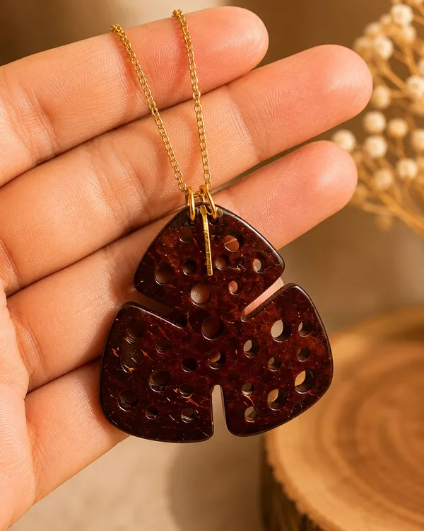 Brown_Coconut_Shell_pendant_and_golden_plated_brass_chain_Necklace__For_Women