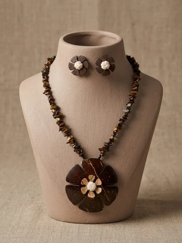 Brown_Coconut_Shell_And_Semi_Precious_Stones_Necklace___For_Women