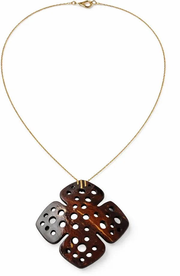 Brown_Coconut_Shell_Pendant_And_Golden_plated_Brass_chain_Necklace__For_Women