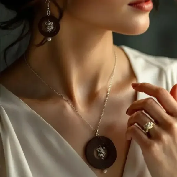 Brown_Coconut_Shell_pendant_And_golden_plated_brass_chain_Necklace__For_Women