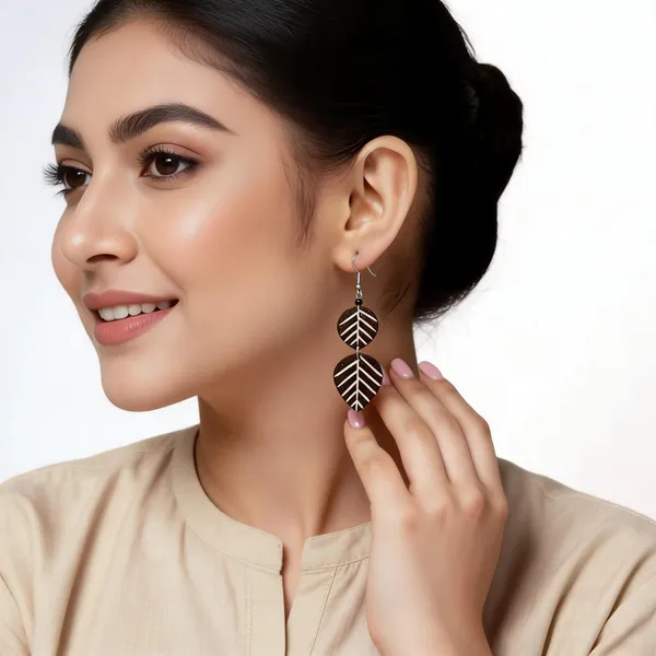 Brown__And_White_Coconut_Shell__Earrings__For_Women