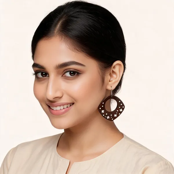 Brown__And_White_Coconut_Shell__Earrings__For_Women