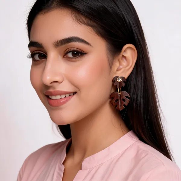 Brown_Coconut_Shell__earrings__For_Women