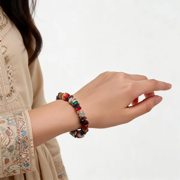 Multicolor_Coconut_Shell_And_Semi_Precious_Stones_Bracelet__For_Women