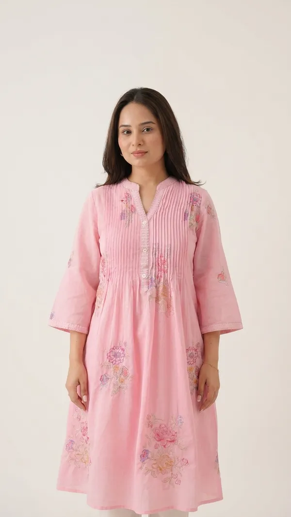 Baby_Pink_Cotton_Premium_Kurta_And_Pant_Set_For_Women