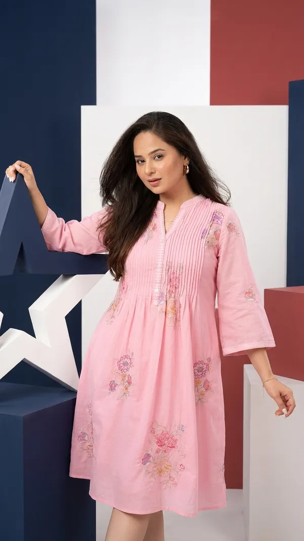 Baby_Pink_Cotton_Premium_Kurta_And_Pant_Set_For_Women