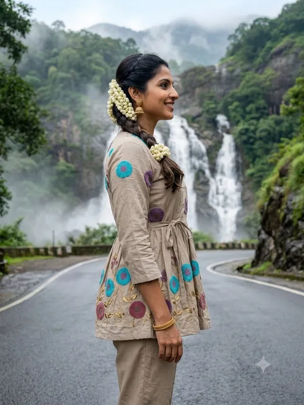 Beige_Cotton_Premium_Short_Kurta_For_Women