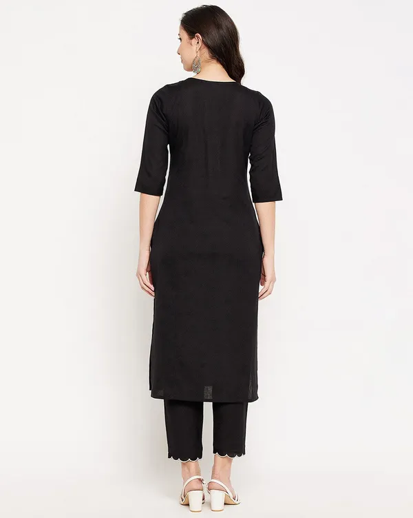 Black_Cotton_Kurta_and_Pant_Set_White_Embroidery